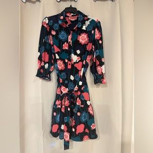 Used Kate Spade Vineyard Floral Fluid shirt dress with POCKETS